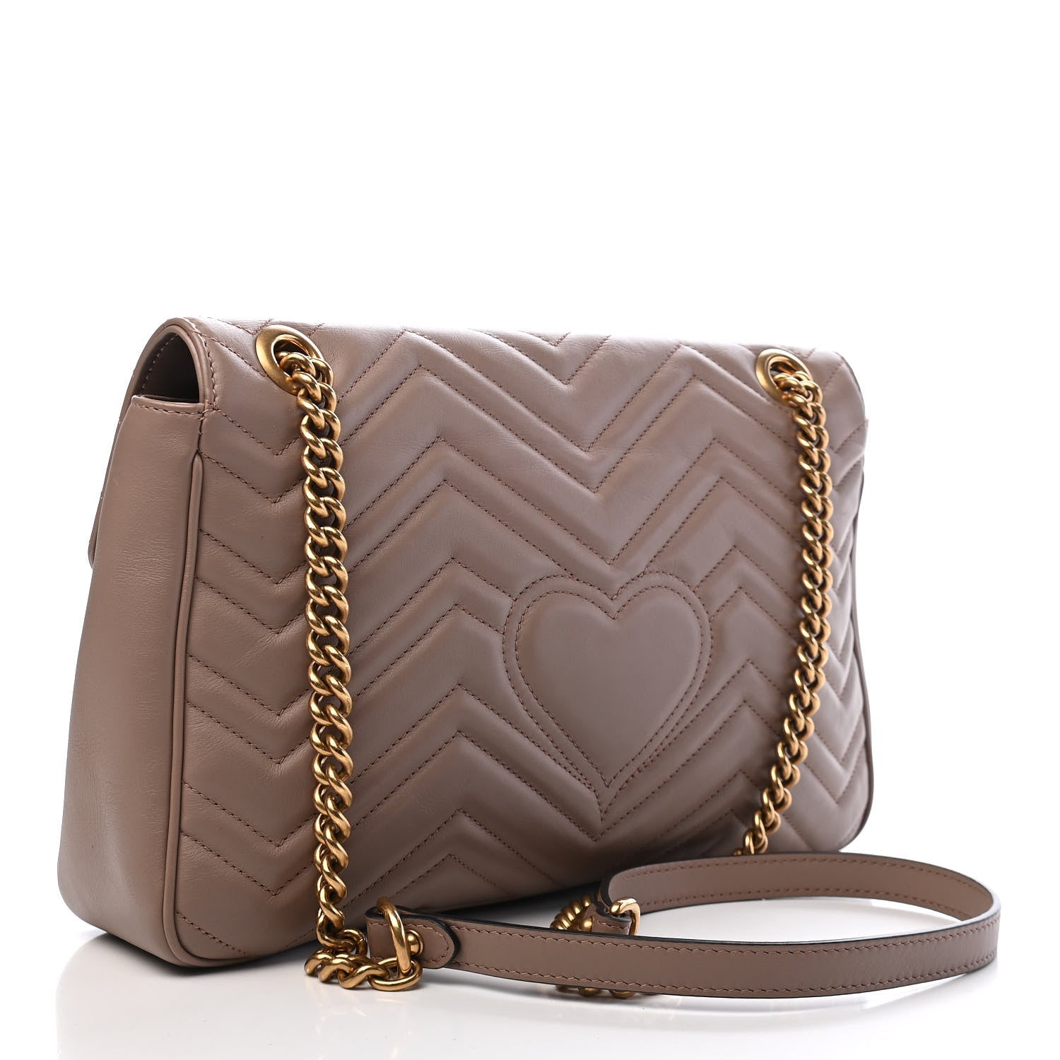 Gucci Calfskin Matelasse Medium GG Marmont Shoulder Bag Porcelain Rose 3 of 9