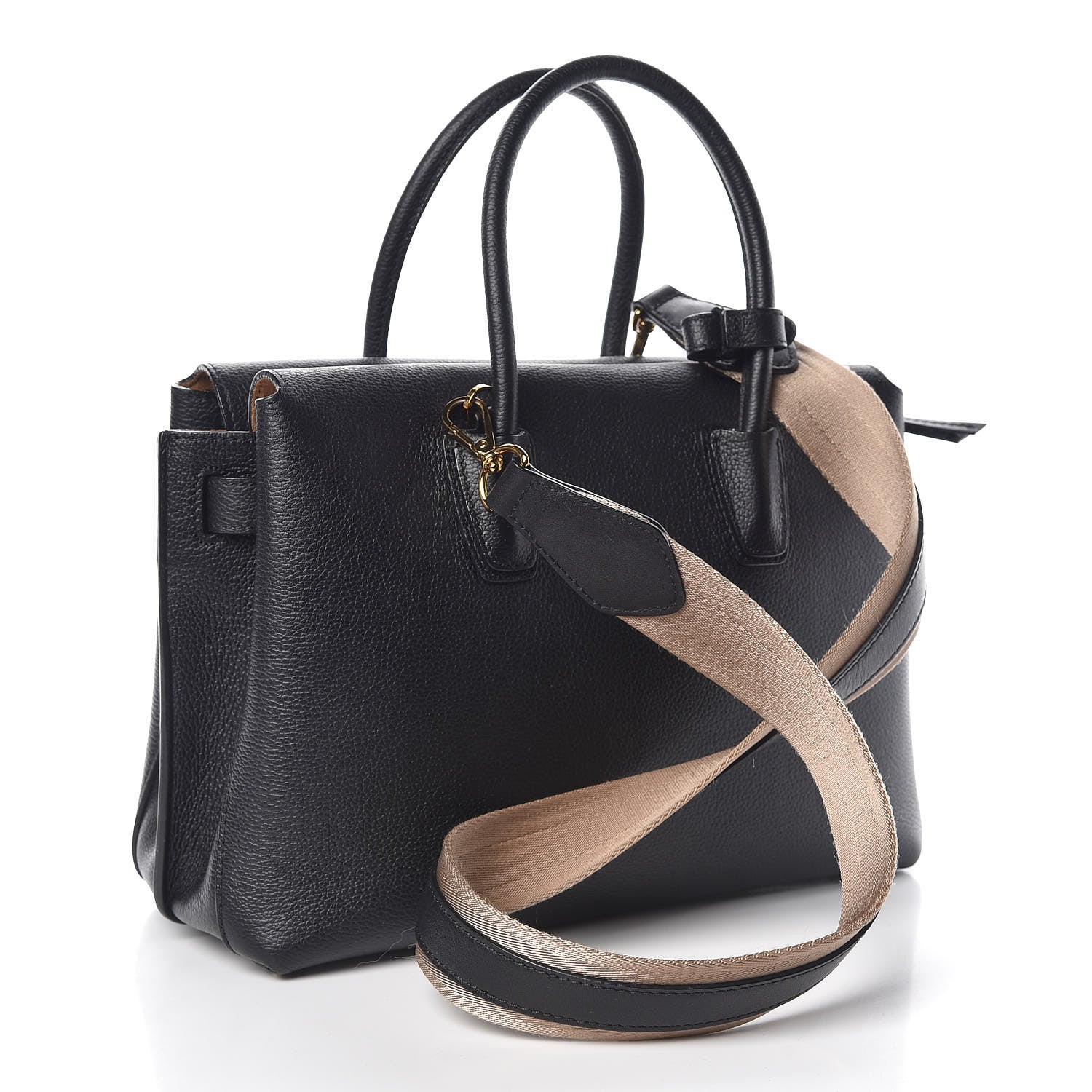 MCM Grained Calfskin Medium Milla Tote Black 4 of 13