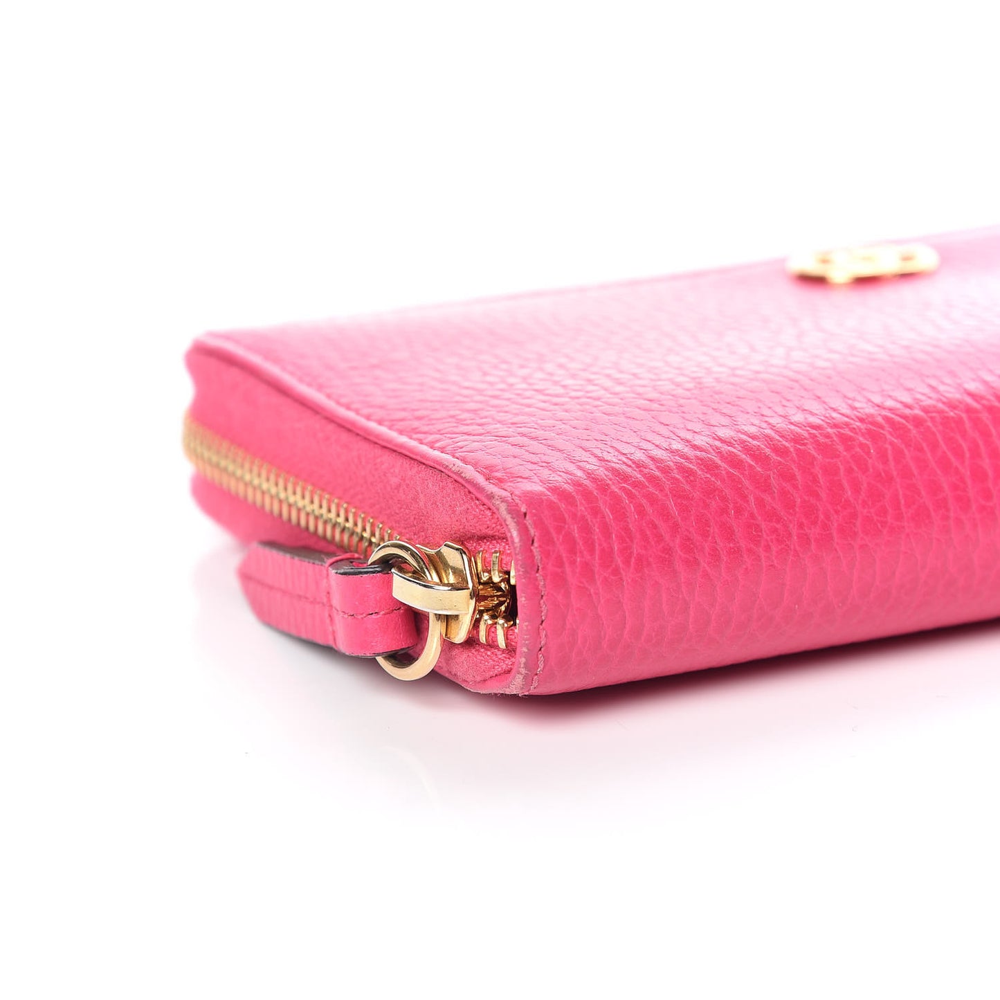 Dollar Calfskin GG Marmont Zip Around Wallet Box Pink