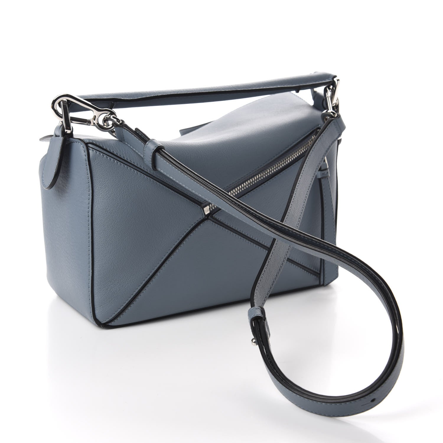 Loewe Calfskin Small Puzzle Bag Stone Blue 3 of 10