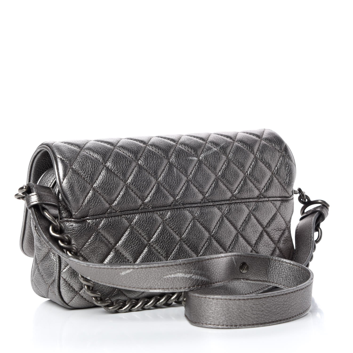 Chanel Metallic Calfskin Quilted Small Casual Rock Flap Silver 3 of 17