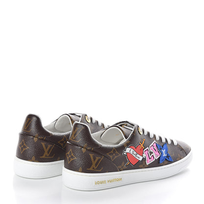 Louis Vuitton Calfskin Monogram LV Black Heart Sneakers 37 Cacao 4 of 7