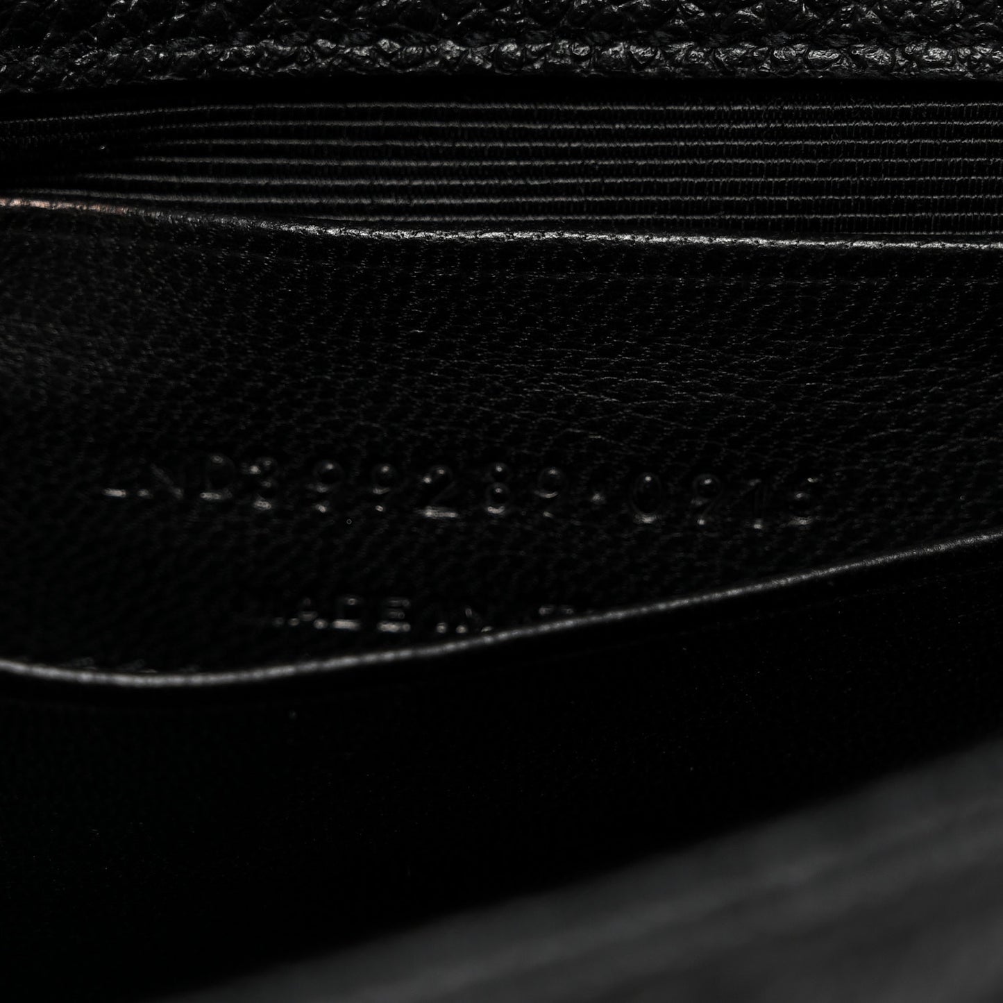 Grained Calfskin Matelasse Chevron Classic Monogram Baby Chain Bag Black