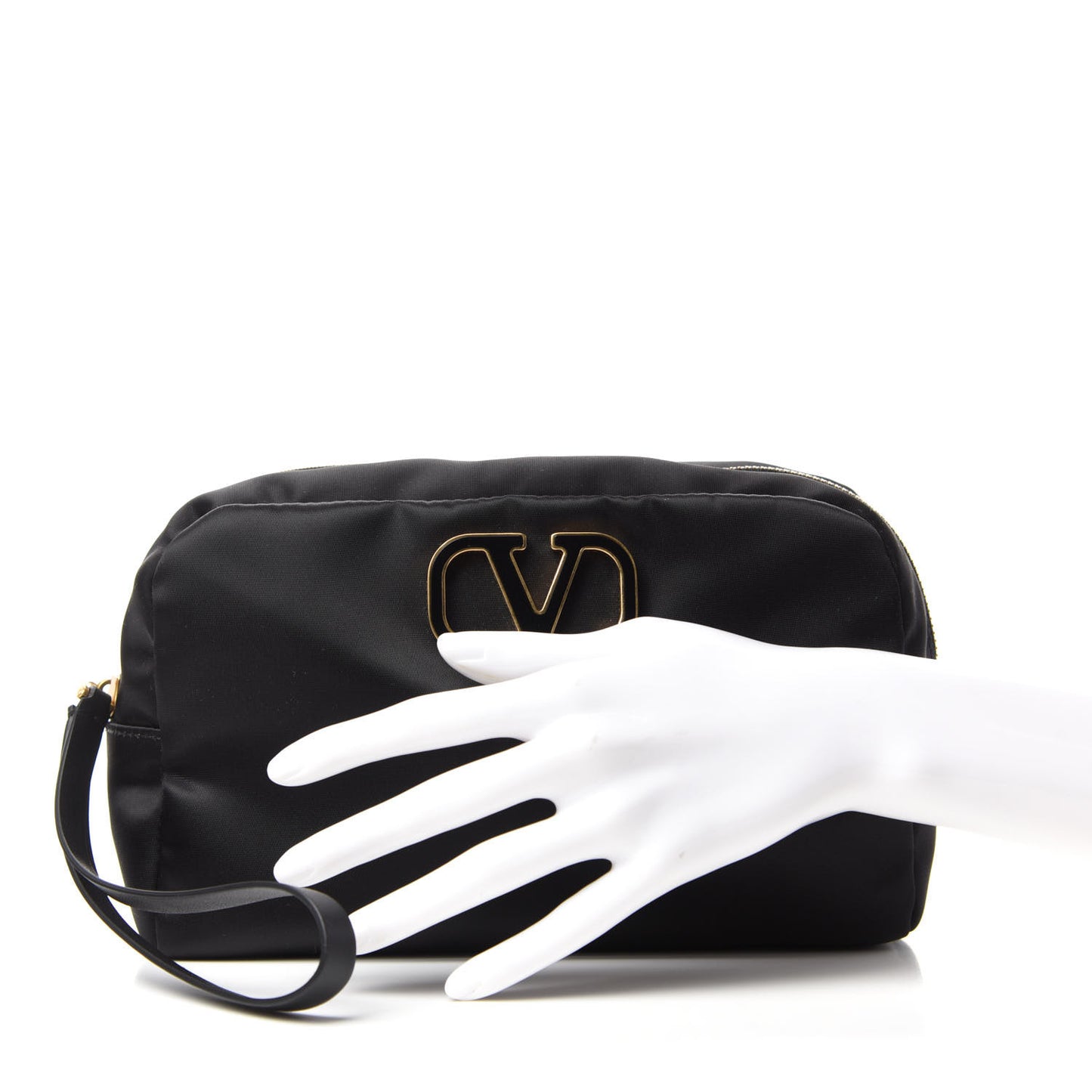 Nylon Vlogo Large Vanity Bag Black