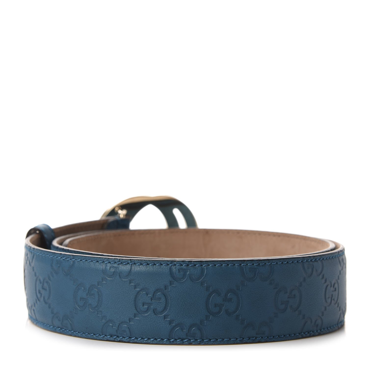 Gucci Guccissima Signature Interlocking G 40mm Belt 95 38 Deep Cobalt 2 of 3