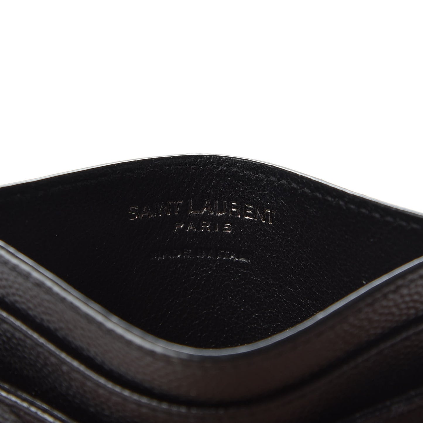 Grain De Poudre Matelasse Chevron Monogram Credit Card Case Black