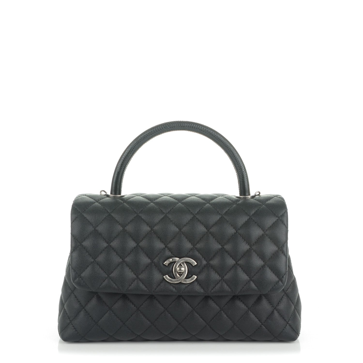 Chanel Caviar Lizard Quilted Small Coco Handle Flap Black 1 of 7