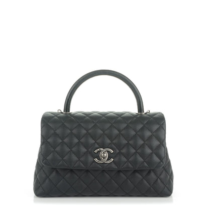 Chanel Caviar Lizard Quilted Small Coco Handle Flap Black 1 of 7