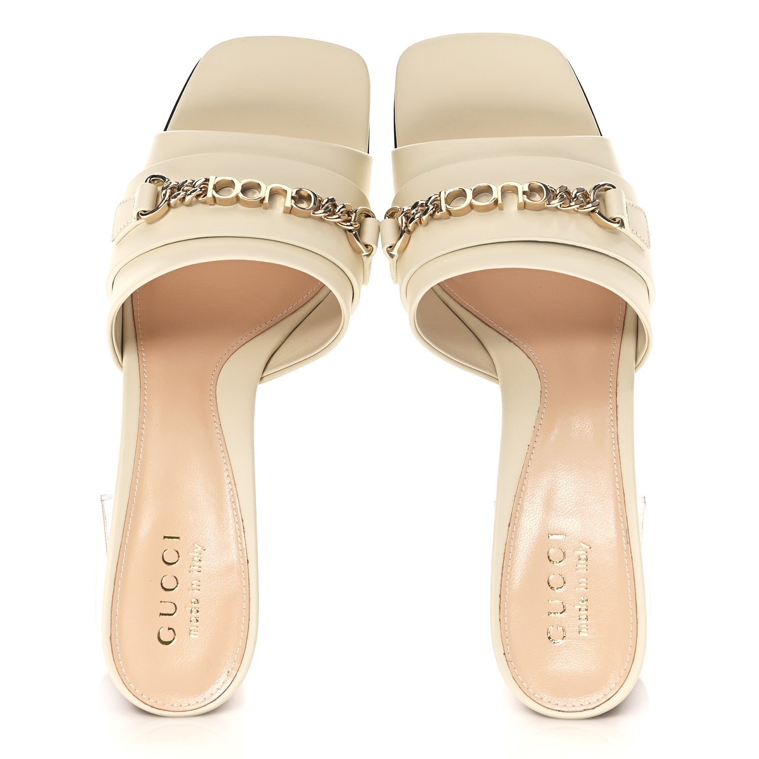 Gucci Calfskin Signoria Sandals 37 New Ivorie 2 of 10