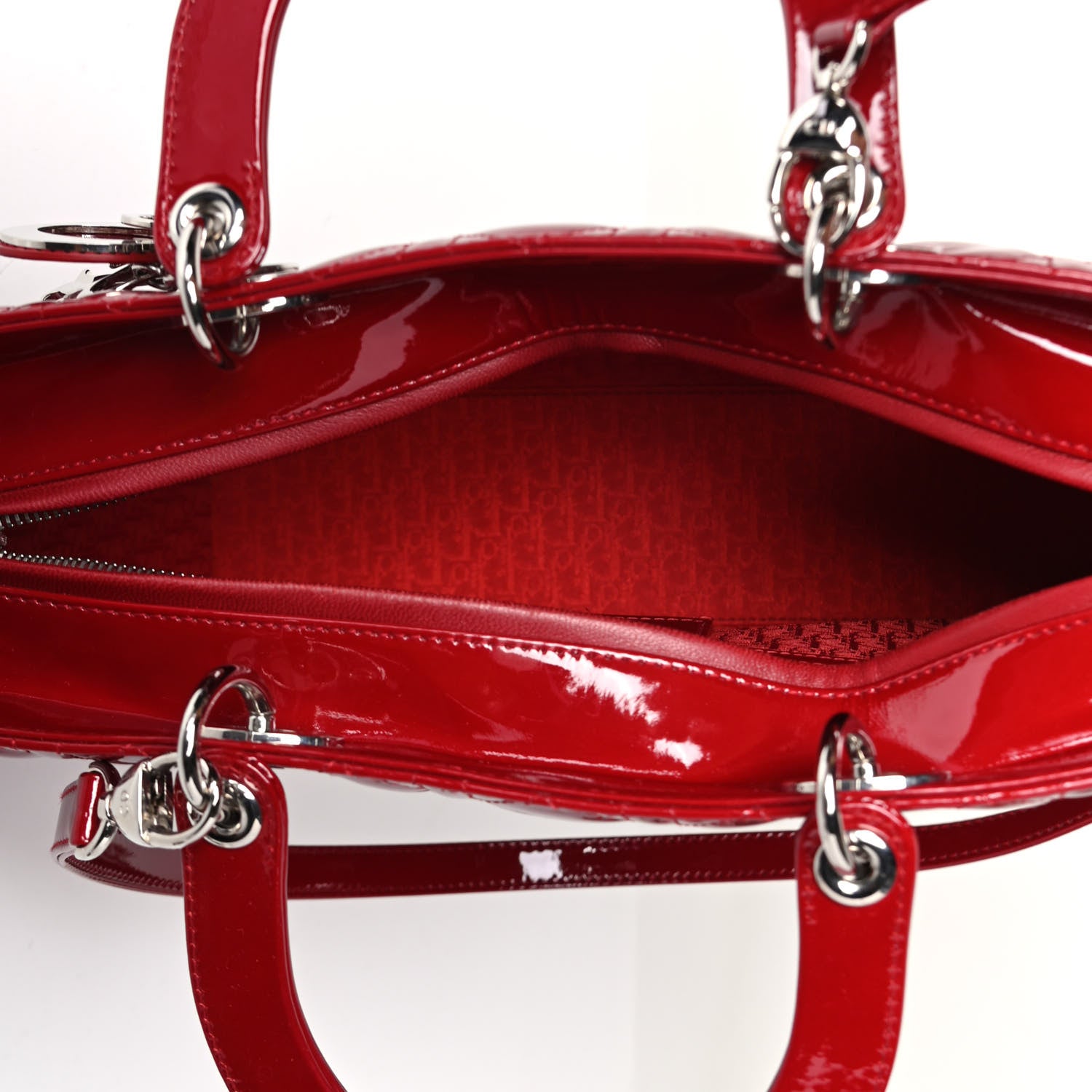 Christian Dior Patent Cannage Large Lady Dior Red 4 of 4