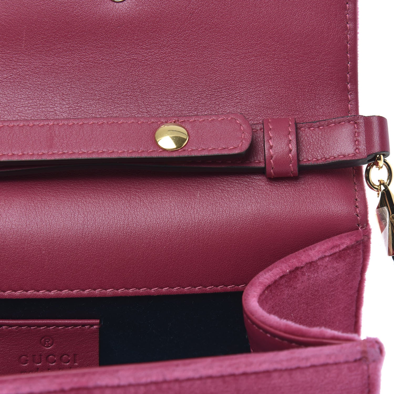 Gucci Velvet Crystal Square G Shoulder Bag Light Raspberry Rose 11 of 11