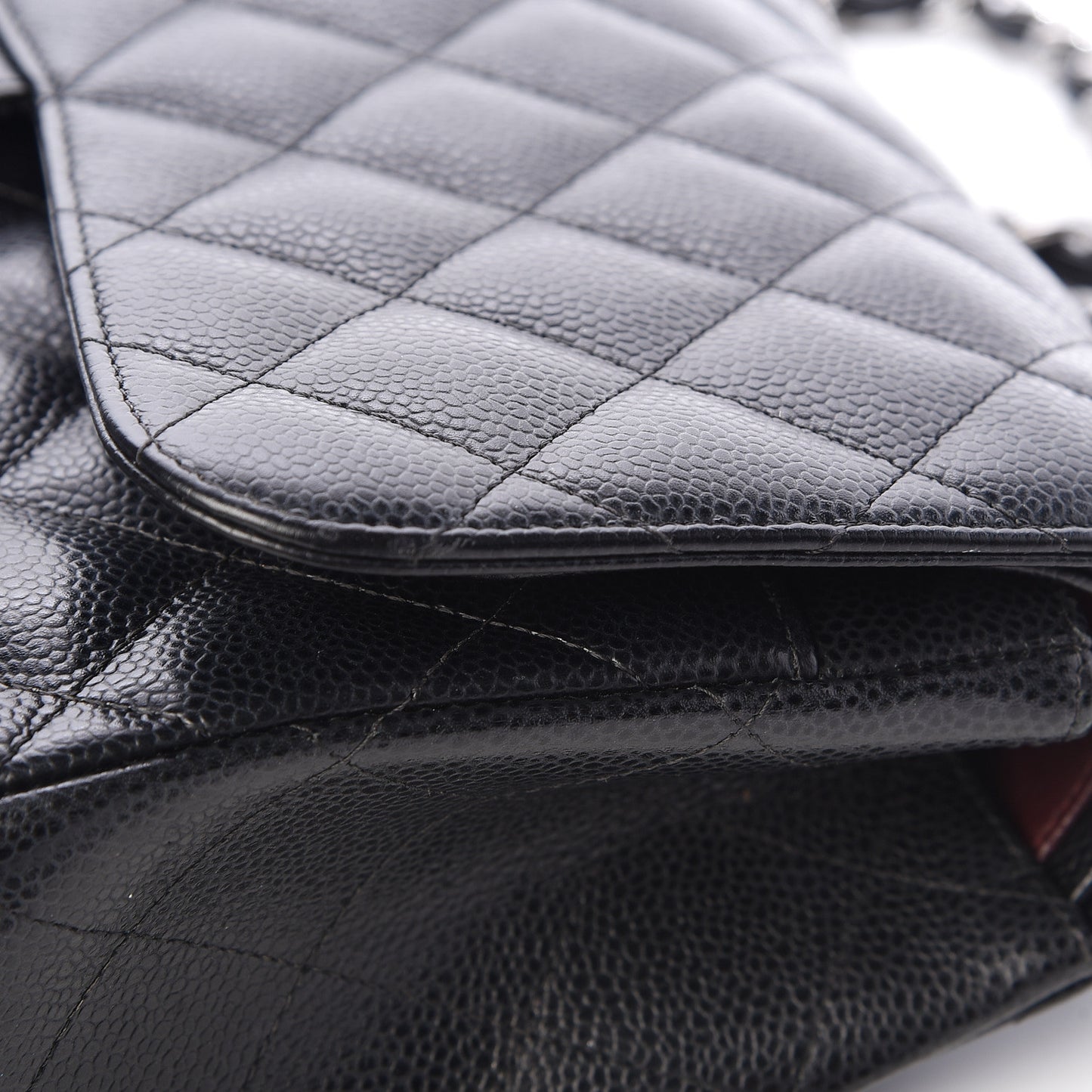 Caviar Quilted Jumbo Double Flap Black