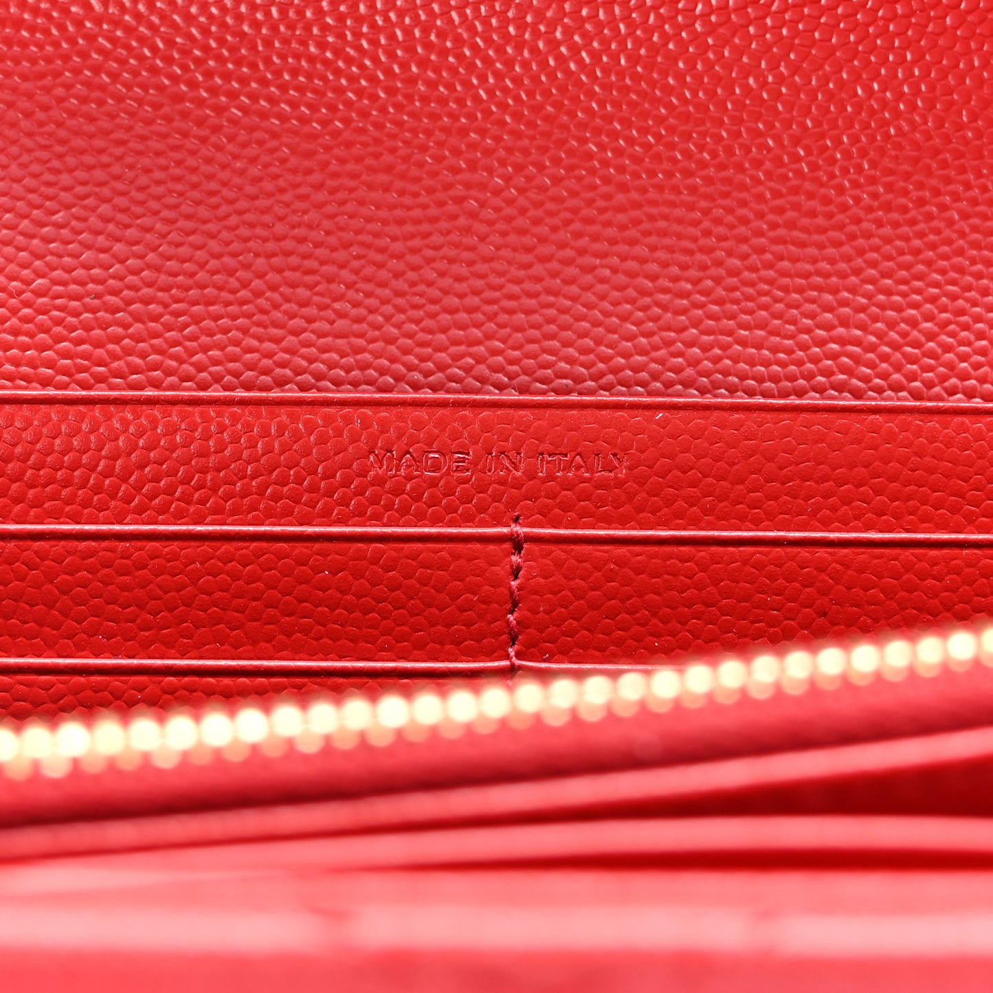 Grain De Poudre Matelasse Chevron Monogram Flap Wallet Red