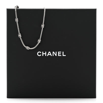 Chanel Metal CC Short Chain Necklace Silver 6 of 6