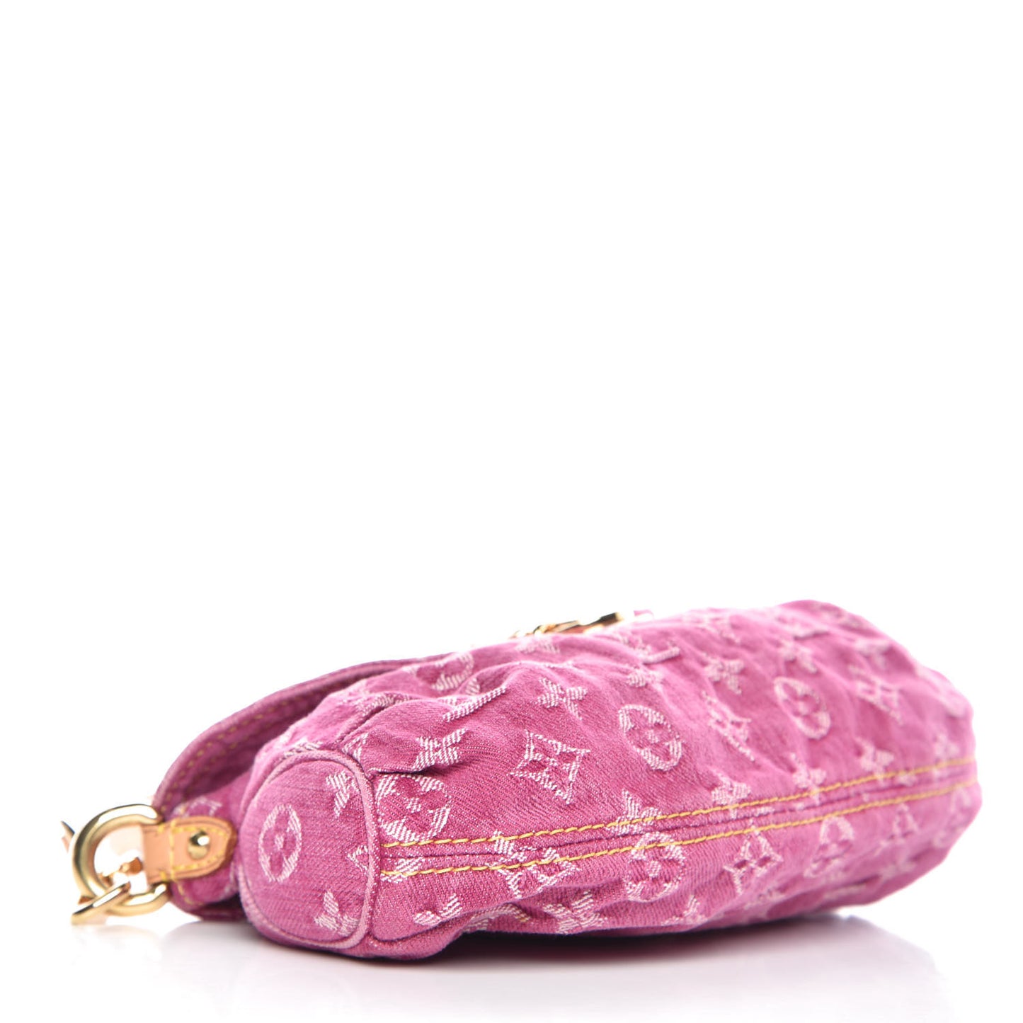 Monogram Denim Mini Pleaty Fuchsia