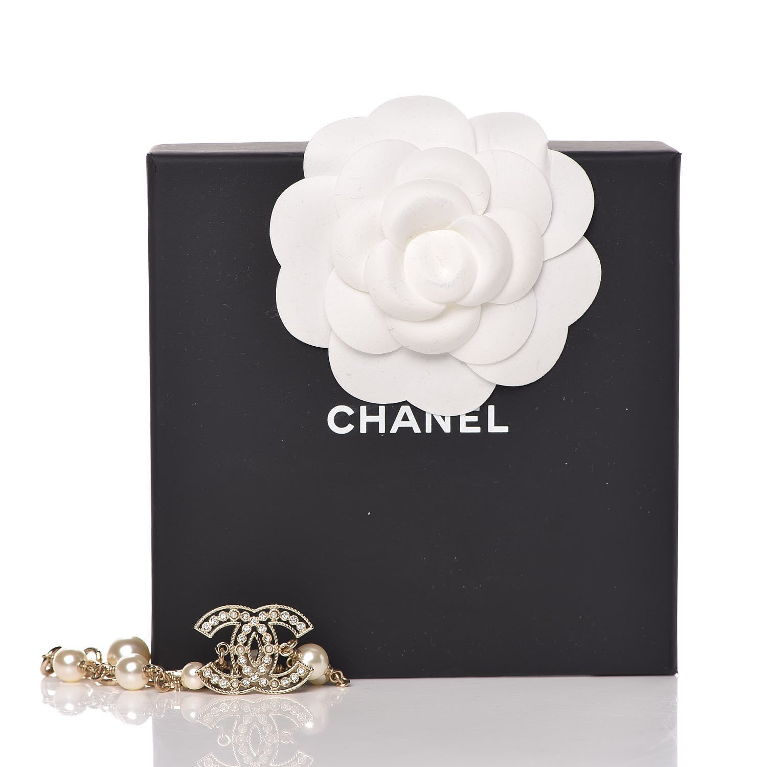 Chanel Pearl Crystal CC Bracelet Gold 5 of 5