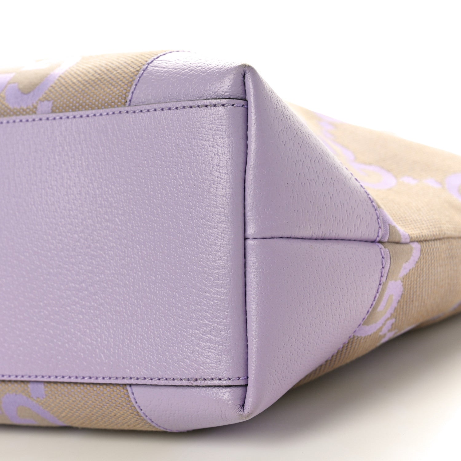 Gucci Monogram Jumbo GG Textured Dollar Calfskin Medium Ophidia Shopping Tote Beige Lapis 10 of 11