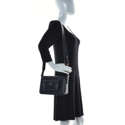 Tom Ford Calfskin Hollywood T Twist Shoulder Bag Black 3 of 12