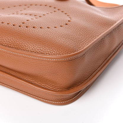 Hermes Taurillon Clemence Evelyne III PM Gold 9 of 11