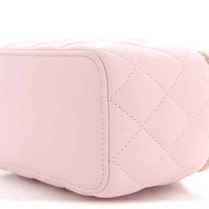Chanel Caviar Quilted Small Tiny CC Vanity Case With Chain Light Pink 9 of 10