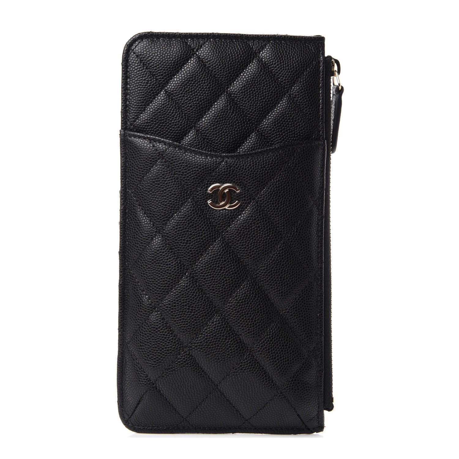 Chanel Caviar Quilted Classic Flat Wallet Pouch Black 1 of 8