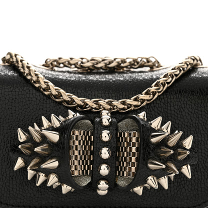 Christian Louboutin Jurassic Calfskin Spikes Sweety Charity NV Crossbody Bag Black Silver 7 of 9