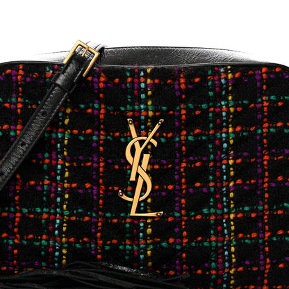 Saint Laurent Tweed Calfskin Monogram Lou Camera Bag Black 8 of 10