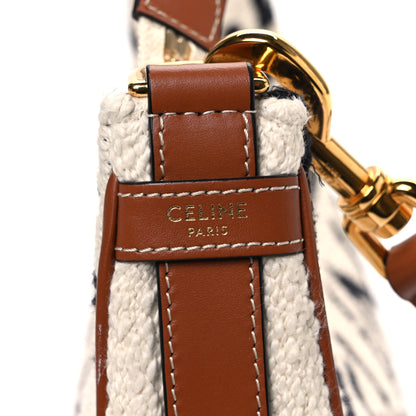 Celine Textile Medium Ava Shoulder Bag White Black 6 of 12