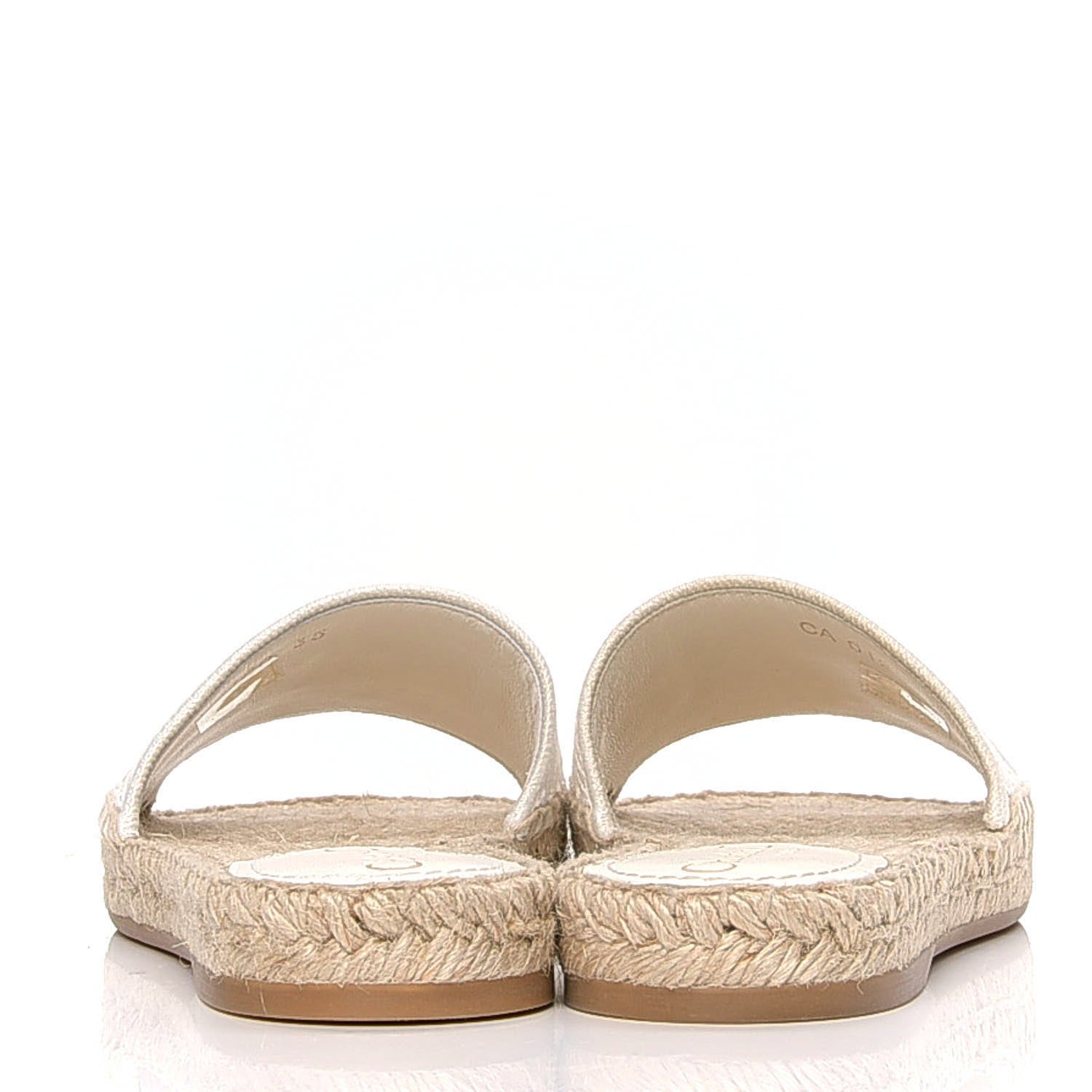 Christian Dior Canvas Embroidered Granville Espadrille Flat Slide Sandals 35 Ivory 7 of 10