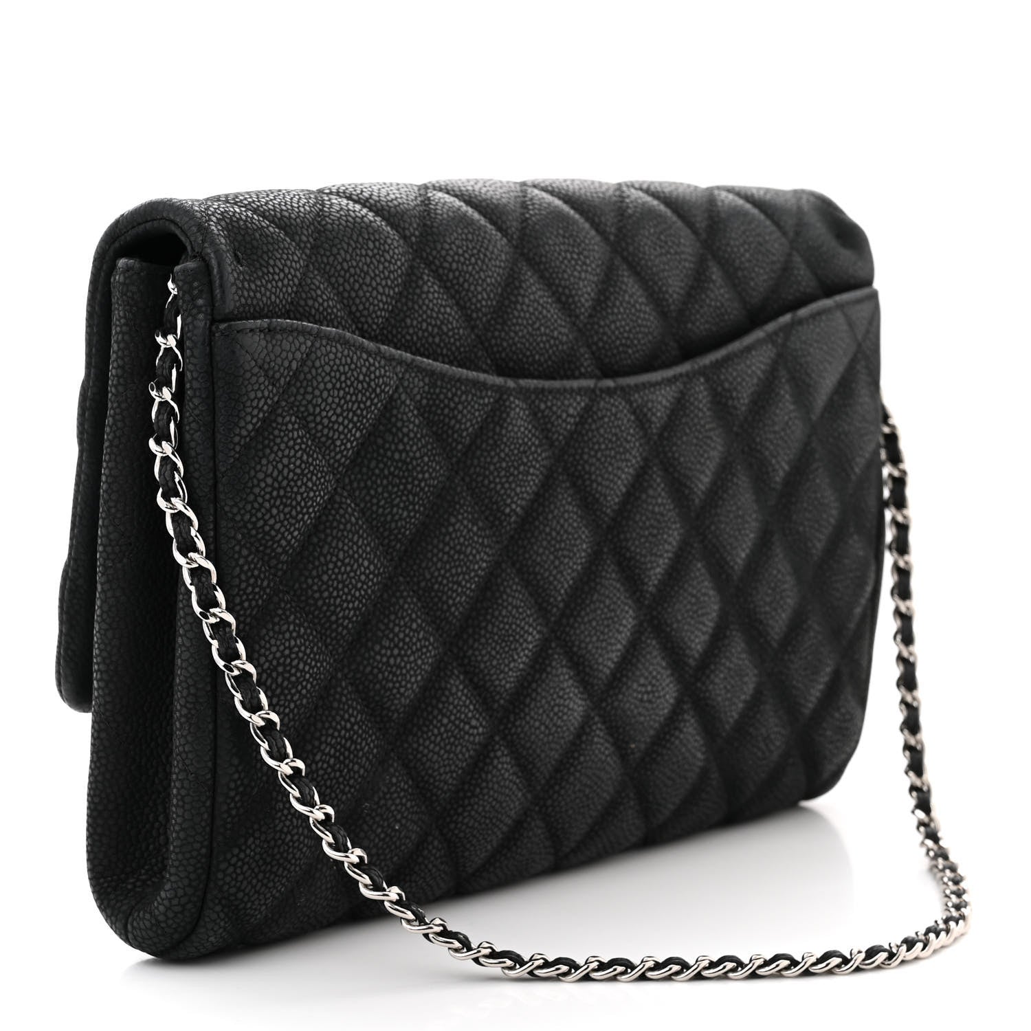 Chanel Caviar Quilted Clutch With Chain Flap Black 3 of 12
