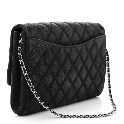 Chanel Caviar Quilted Clutch With Chain Flap Black 3 of 12