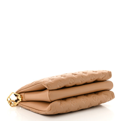 Louis Vuitton Lambskin Embossed Monogram Coussin PM Camel 4 of 9