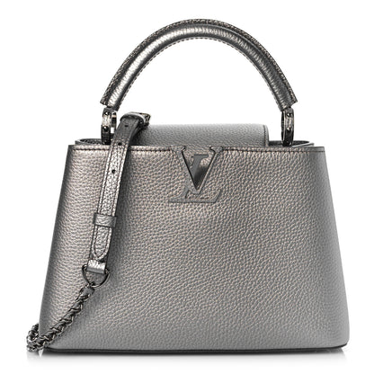 Louis Vuitton Metallic Calfskin Capucines BB Etain 1 of 9