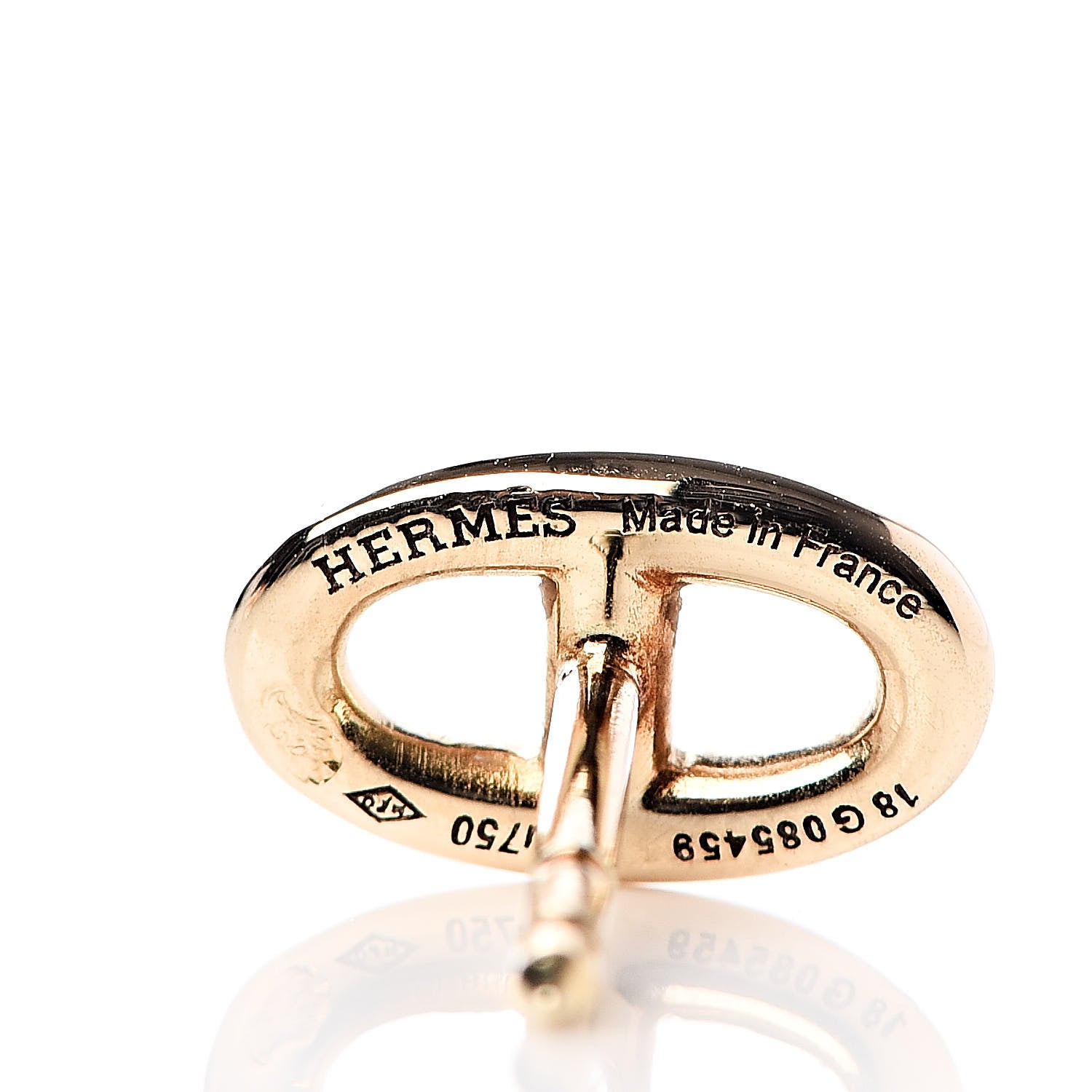 Hermes 18K Yellow Gold TPM Farandole Stud Earrings 5 of 6