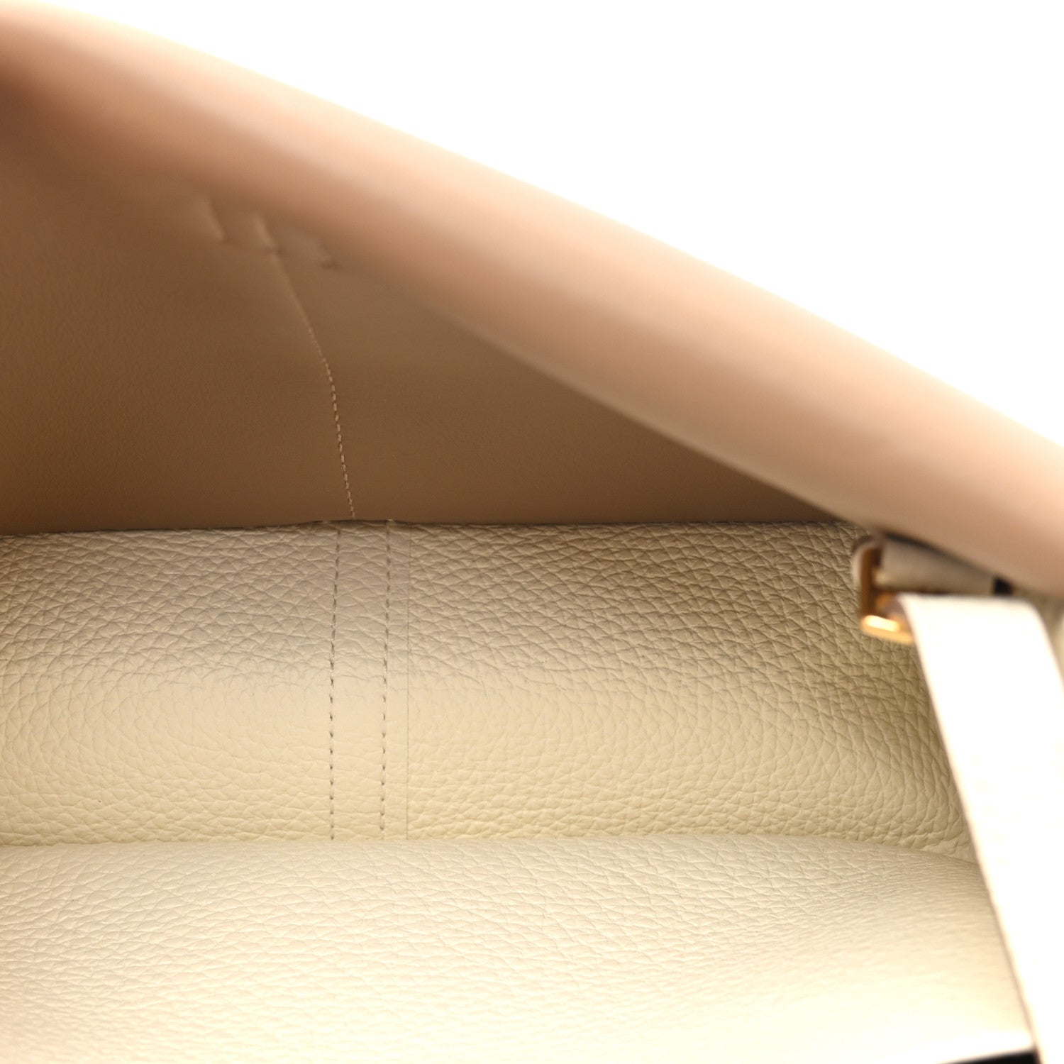 Hermes Taurillon Clemence Verso Halzan 25 Mushroom Beige De Weimar