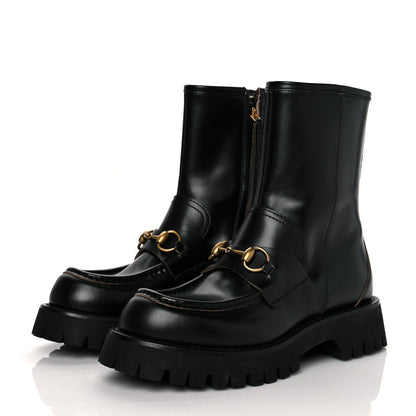 Gucci Cordovan Lux Womens Harald Horsebit 25mm Platform Boots 38.5 Black 3 of 10