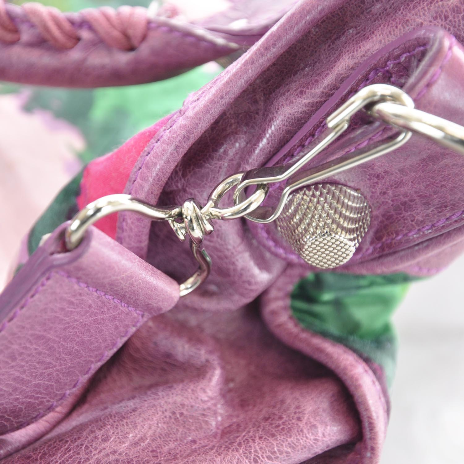 Balenciaga Agneau Canvas Floral Giant 21 Silver Hardware City Magenta 10 of 12