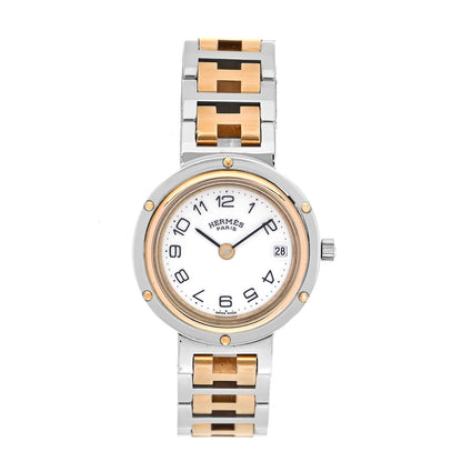 Hermes Stainless Steel 24mm Clipper Quartz Watch Gold 1 of 4