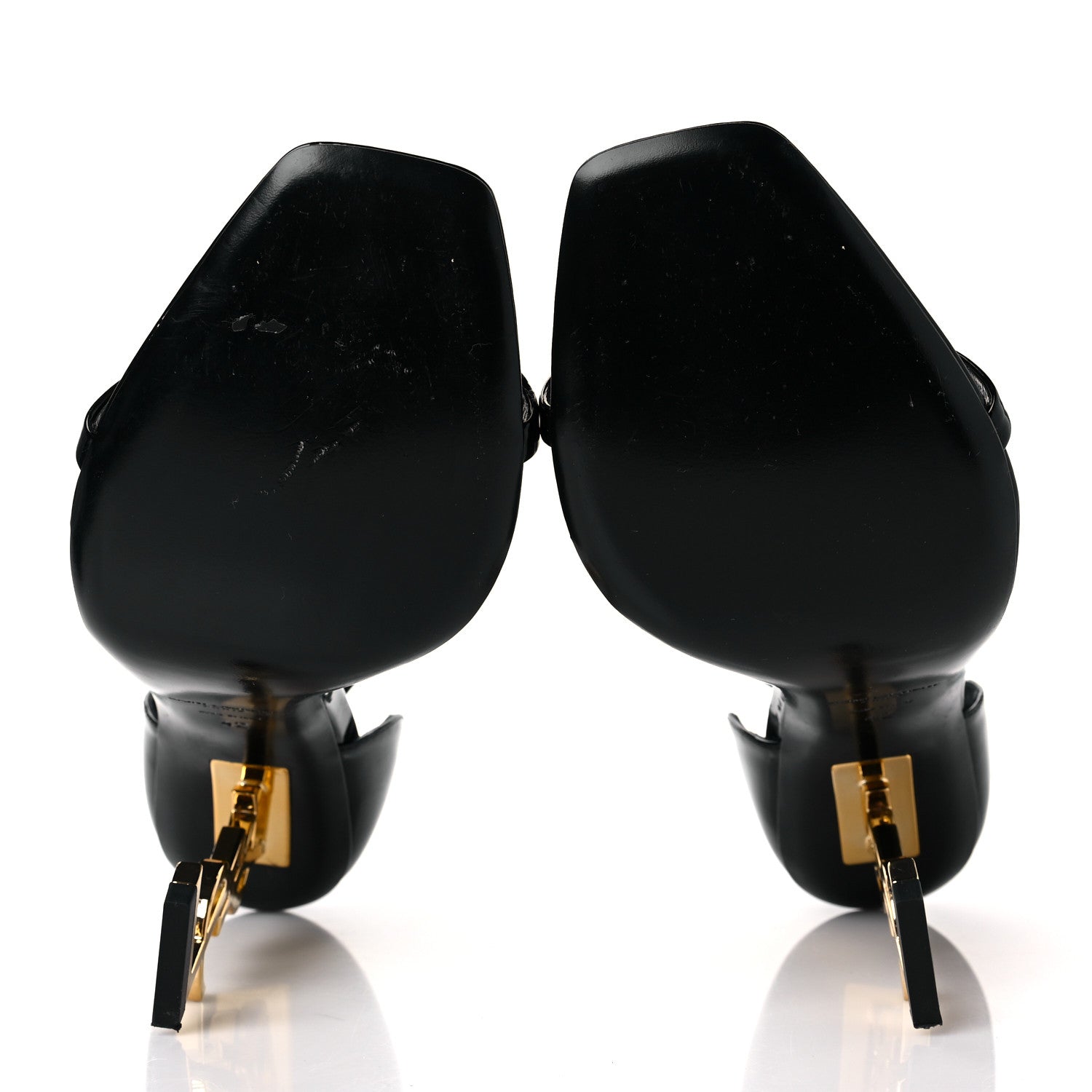 Saint Laurent Patent Calfskin Opyum 110 Sandals 42 Black Gold 5 of 8