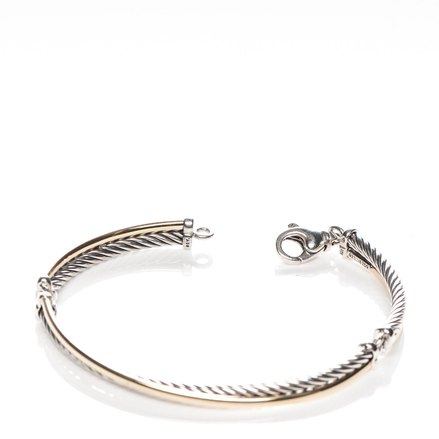 Sterling Silver 18K Yellow Gold 3mm Crossover Bracelet