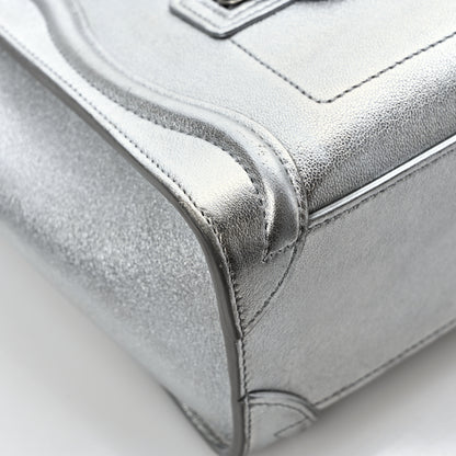 Celine Laminated Lambskin Nano Luggage Silver 10 of 11