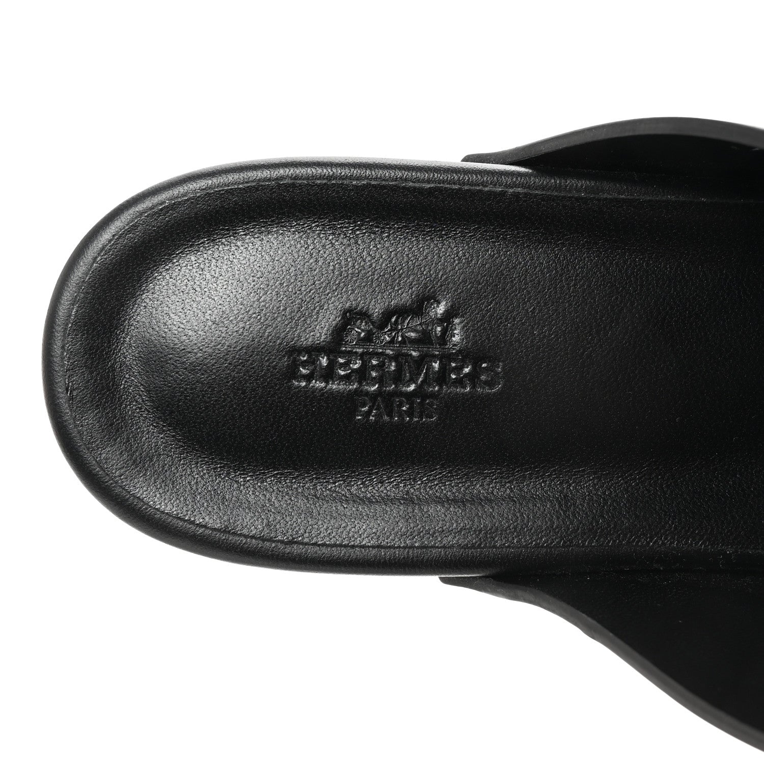 Hermes Calfskin Ellipse Sandals 40 Black 8 of 9
