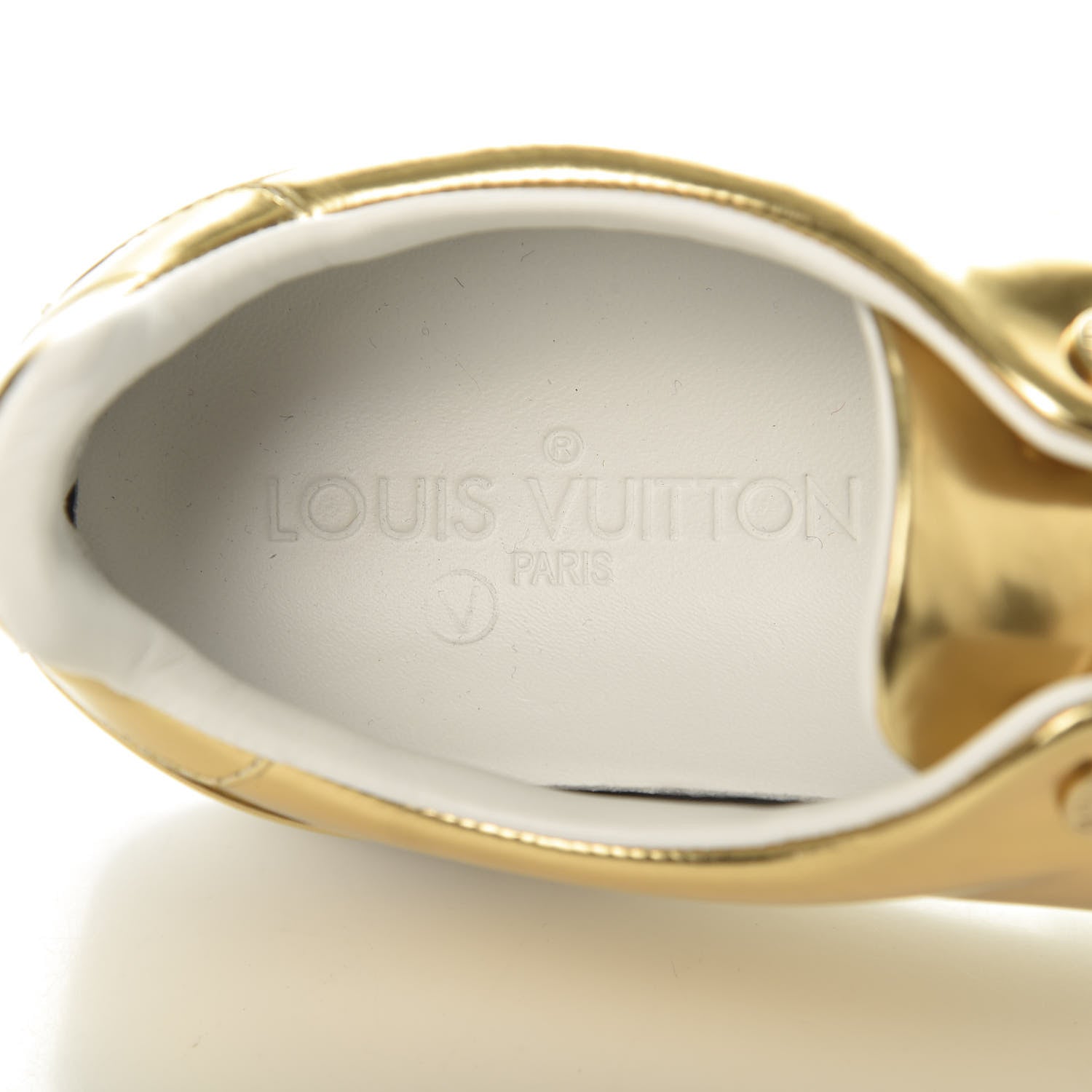 Louis Vuitton Metallic Calfskin Frontrow Sneakers 36.5 Gold 6 of 11