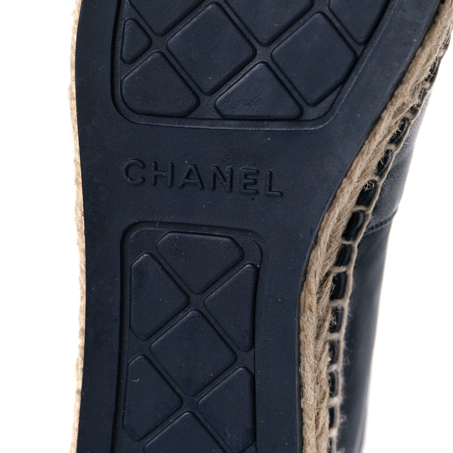 Chanel Lambskin CC Espadrilles 37 Navy Black Beige 9 of 12
