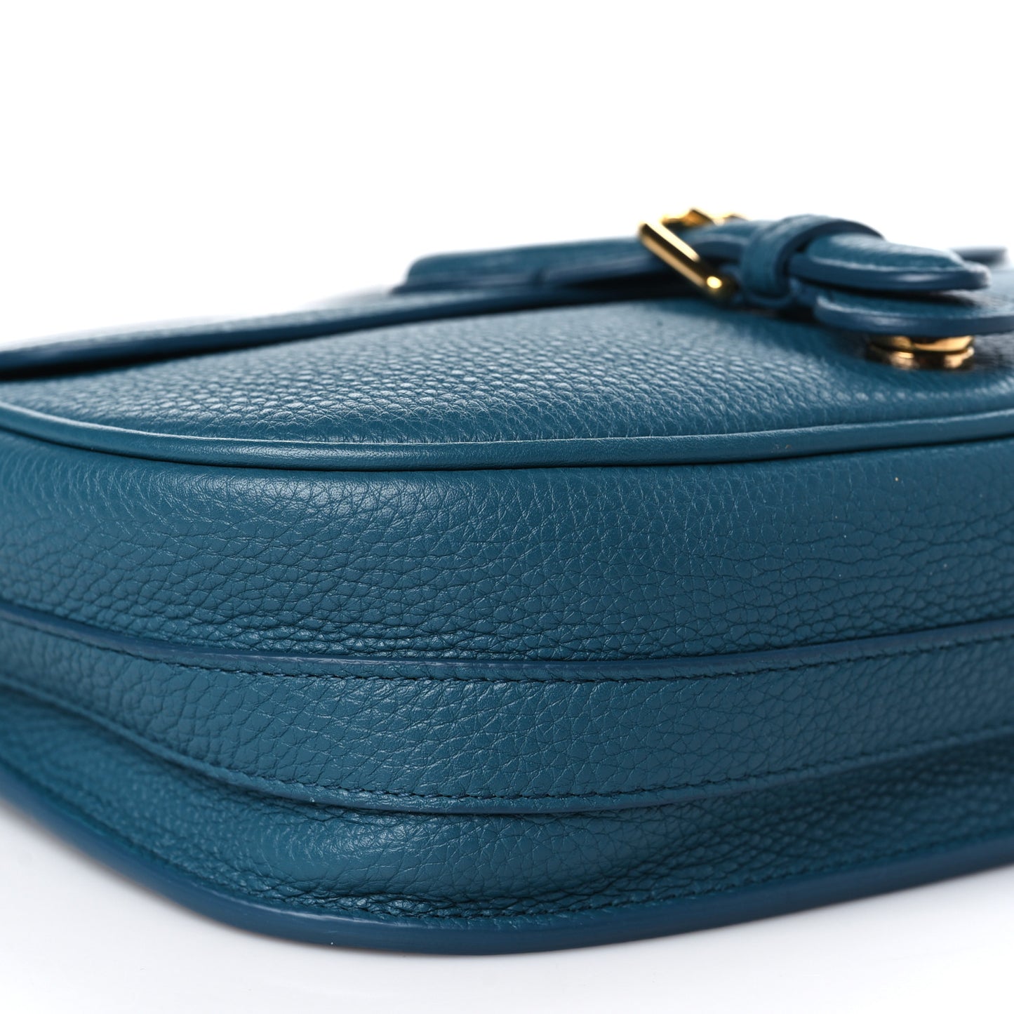Grained Calfskin Medium Bobby Flap Steel Blue