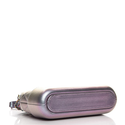 Chanel Iridescent Lambskin Calfskin Quilted Small Gabrielle Clutch With Chain Light Purple 4 of 9