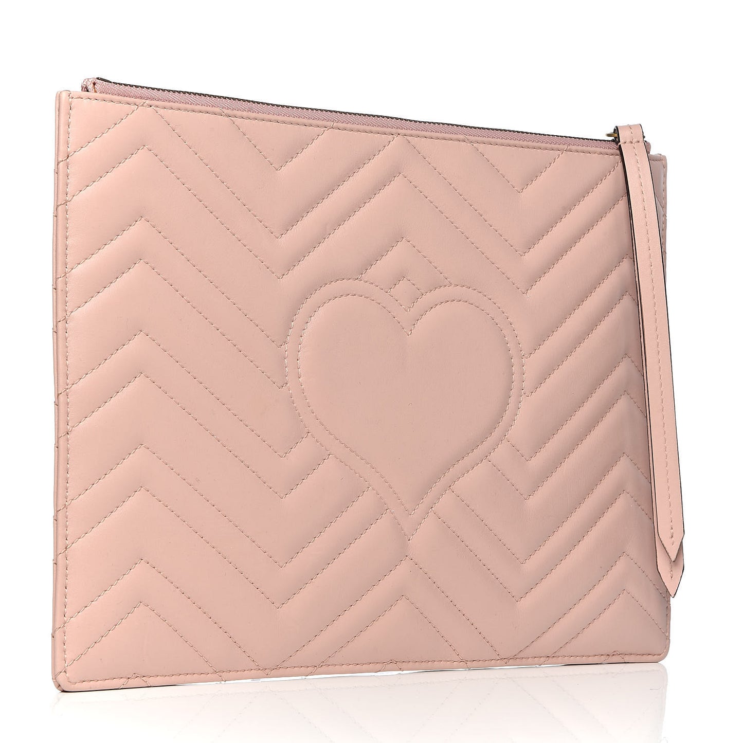 Calfskin Matelasse Large GG Marmont Zip Pouch Perfect Pink
