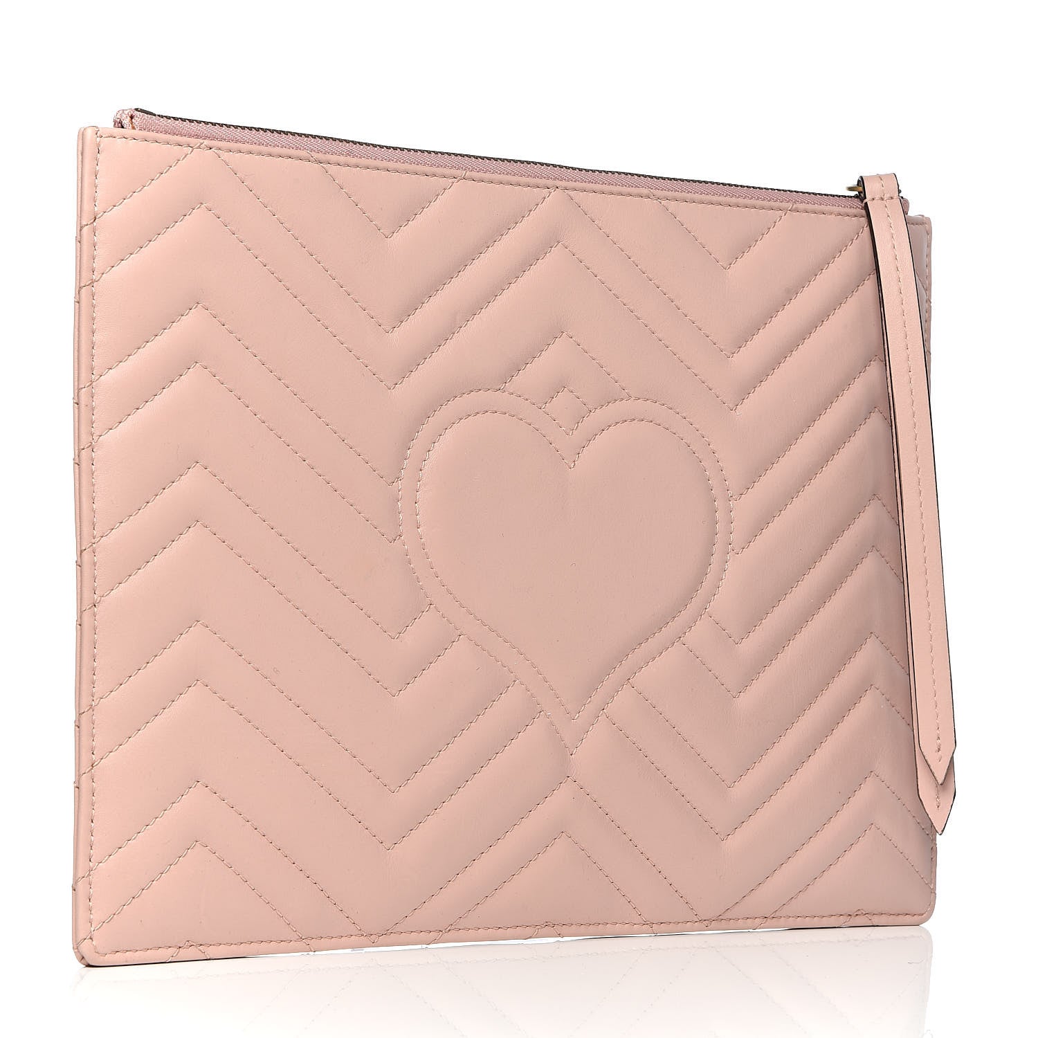 Gucci Calfskin Matelasse Large GG Marmont Zip Pouch Perfect Pink 3 of 7