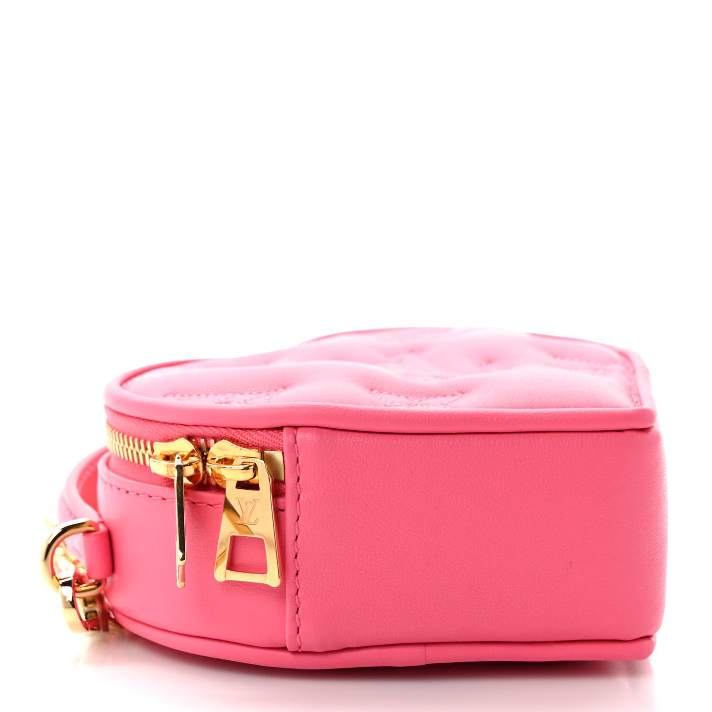 Calfskin Embroidered Monogram Pop My Heart Bag Pouch Dragon Fruit Pink