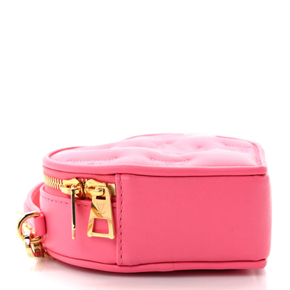 Louis Vuitton Calfskin Embroidered Monogram Pop My Heart Bag Pouch Dragon Fruit Pink 4 of 9